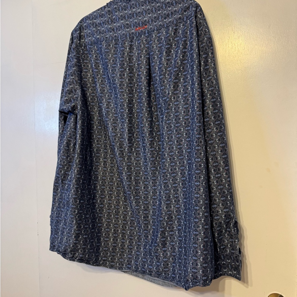 Ariat Men's Navy Patterned Button Up - image 14
